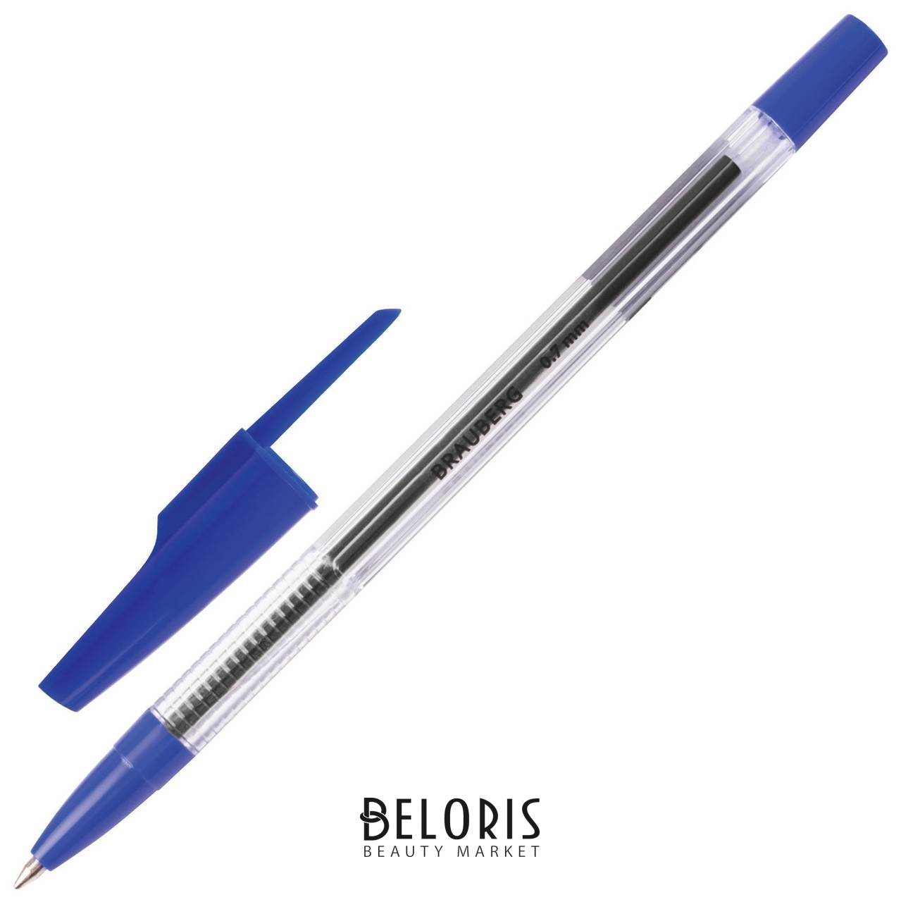 Ручка шариковая Brauberg Note, синяя, корпус прозрачный, узел 0,7 мм, линия письма 0,35 мм Brauberg