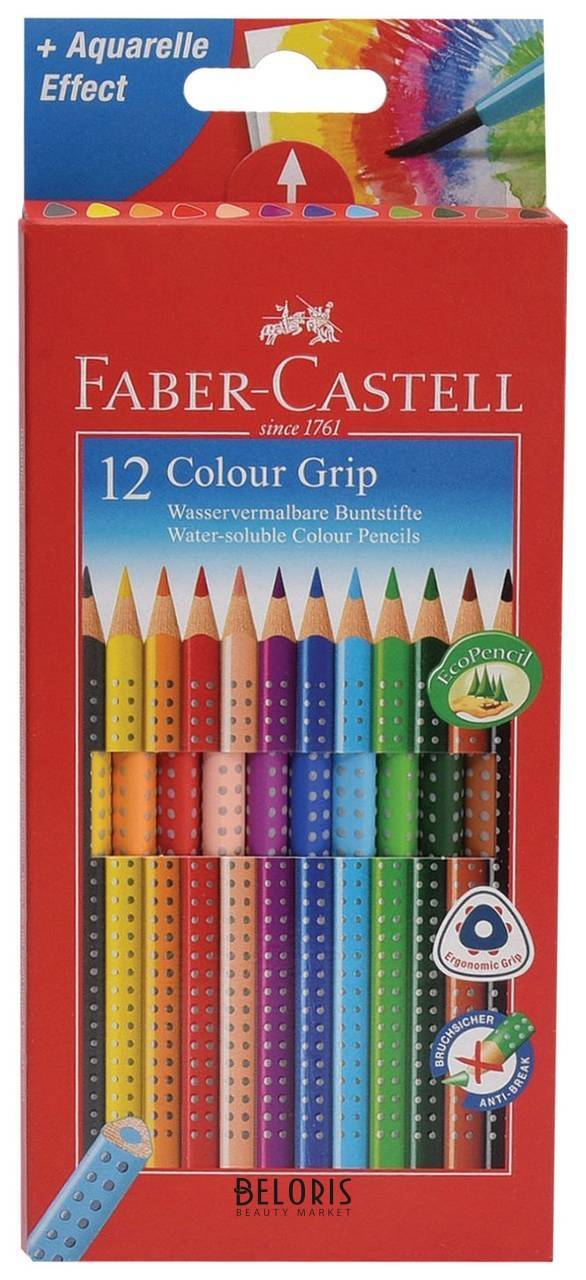 Карандаши цветные 12 цветов Grip Faber-castell