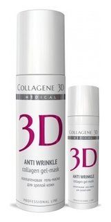 Гель-маска для лица Anti Wrinkle с плацентолью, коррекция возрастных изменений для зрелой кожи Medical Collagene 3D