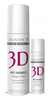 Крем для лица Anti Wrinkle с плацентолью, коррекция возрастных изменений для зрелой кожи Medical Collagene 3D