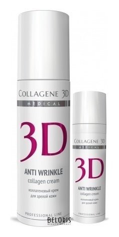 Крем для лица Anti Wrinkle с плацентолью, коррекция возрастных изменений для зрелой кожи Medical Collagene 3D