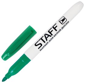 Маркер для доски Staff, зеленый, тонкий корпус, круглый наконечник, 2,5 мм Staff