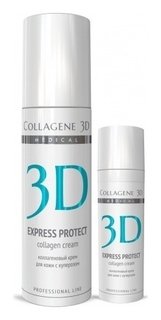 Крем для лица Express Protect с софорой японской, профилактика купероза, устранение темных кругов и отечности Medical Collagene 3D