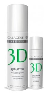 Крем для лица Q10-Active с коэнзимом Q10 и витамином Е, антивозрастной уход для сухой кожи Medical Collagene 3D
