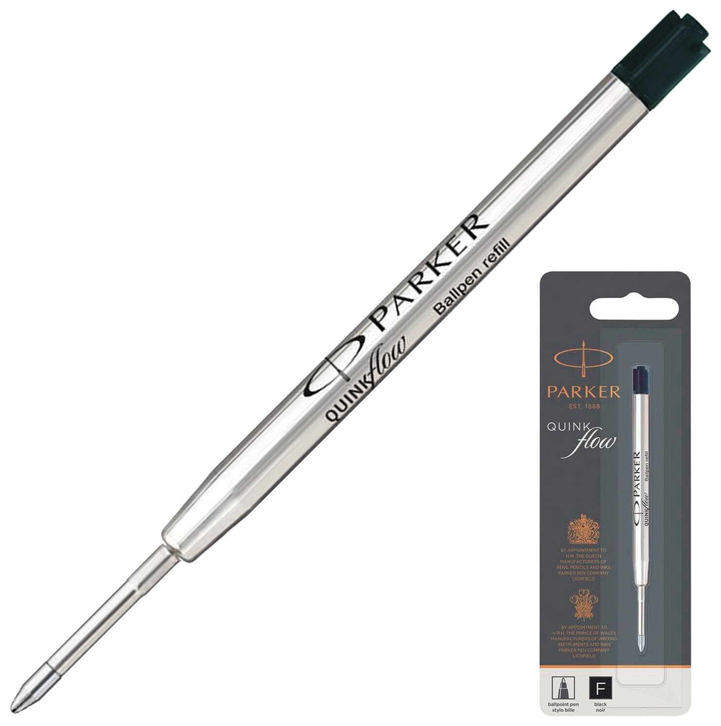 Стержень шариковый с толщиной линии письма 0.5 мм Цвет черный Quinkflow  Parker