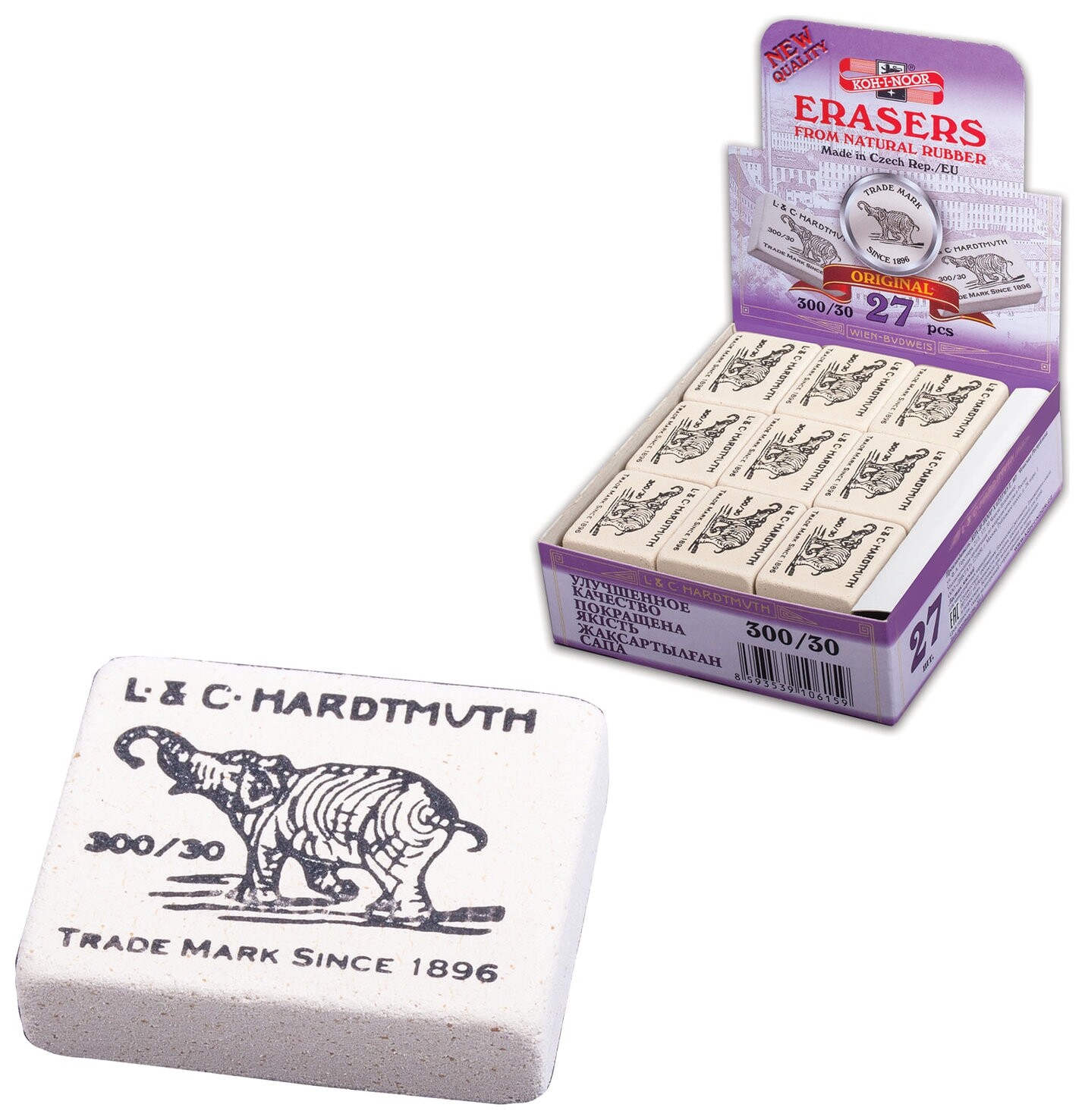 Ластик Koh-i-noor "Слон", 35,5х28,5х10 мм, белый, прямоугольный, натуральный каучук отзывы