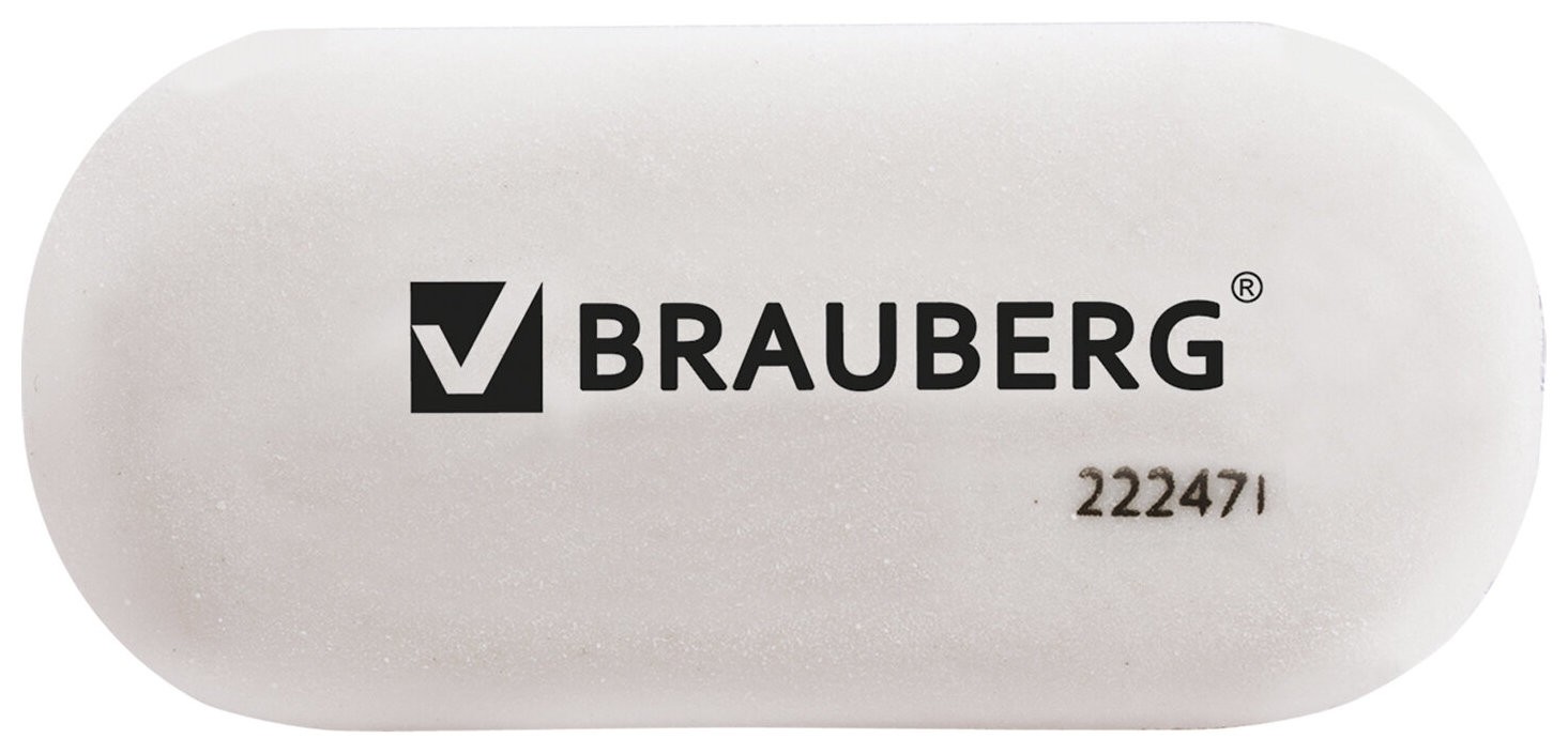 

Ластик Brauberg, 55х23х10 мм, белый, овальный, термопластичная резина