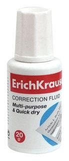 Корректирующая жидкость Erich Krause, флакон с кисточкой Erich krause