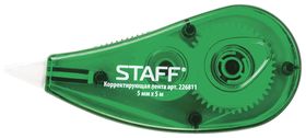 Корректирующая лента Staff, 5 мм х 5 м, корпус зеленый, блистер Staff