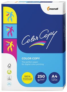Бумага COLOR COPY, А4, 250 г/м2, 125 листов, для полноцветной лазерной печати, А++, Австрия, 161% (CIE) Color copy
