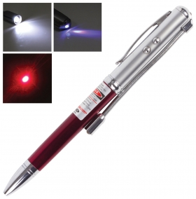 Указка лазерная, радиус 200 м, красный луч, Led-фонарь, стилус, детектор купюр, ручка Beifa