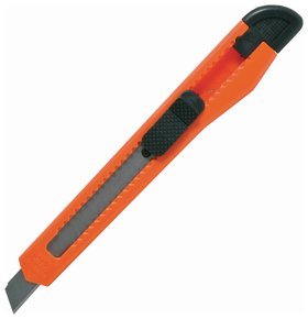 Нож канцелярский 9 мм Staff, фиксатор, цвет корпуса ассорти, упаковка с европодвесом Staff