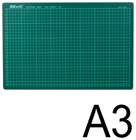 Коврик-подкладка настольный для резки А3 (450х300 мм), сантиметровая шкала, зеленый, 3 мм, Kw-trio  Kw-trio
