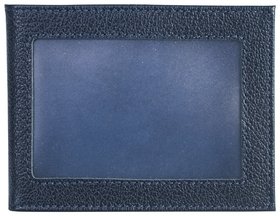 Обложка для удостоверения Befler "Грейд", натуральная кожа, с окном, синий  Befler