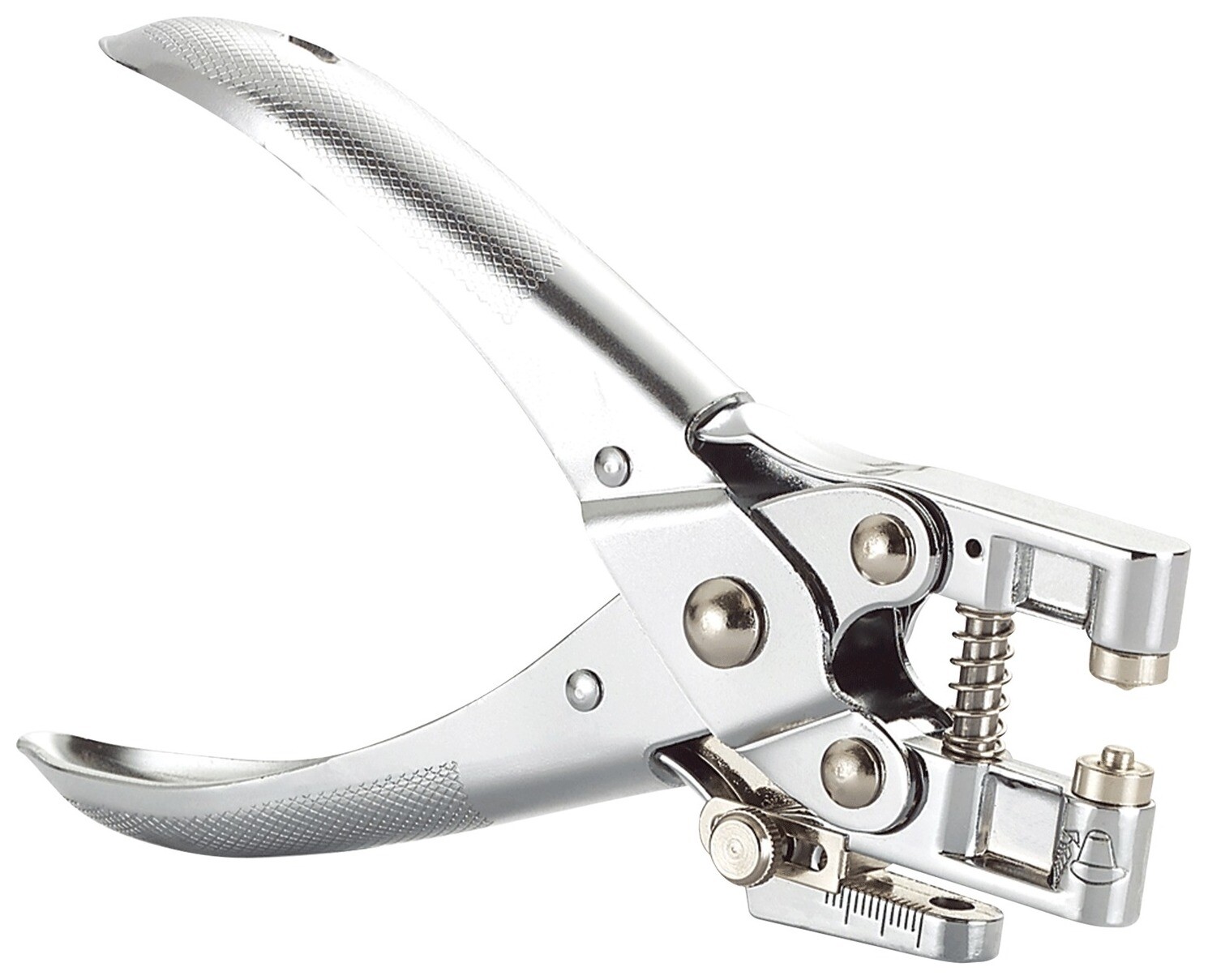 Дырокол на 1 отверстие для установки люверса (225143), диаметр отверстия 5 мм, до 30 листов, хром, Kw-trio  Kw-trio