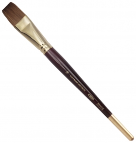 Кисть художественная Koh-i-noor колонок, плоская, №16, короткая ручка, блистер Koh-i-noor