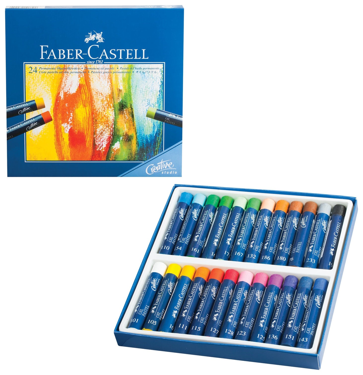 

Пастель масляная художественная Faber-castell "Oil Pastels", 24 цвета, круглое сечение