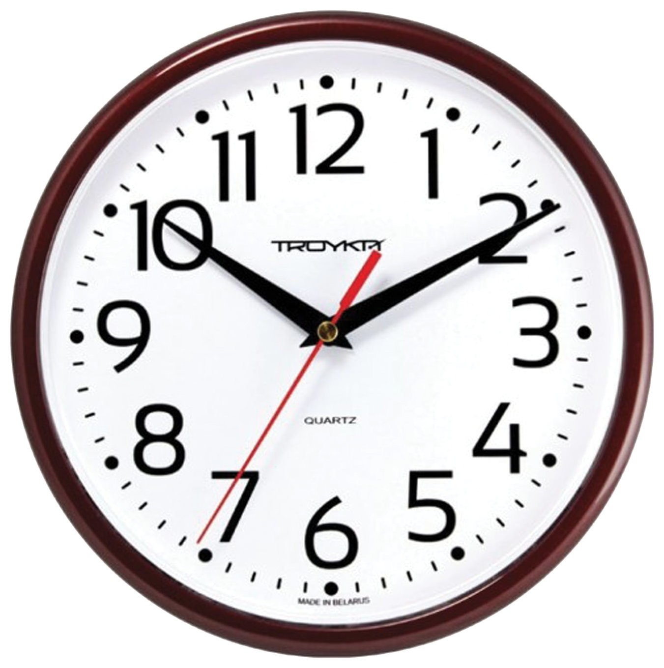 

Часы настенные TROYKA 91931912, круг, белые, коричневая рамка, 23х23х4 см