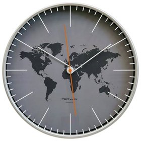 Часы настенные TROYKA 77777733, круг, серые, серебристая рамка, 30,5х30,5х5 см Troyka