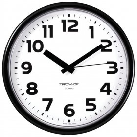 Часы настенные TROYKA 91900945, круг, белые, черная рамка, 23х23х4 см Troyka