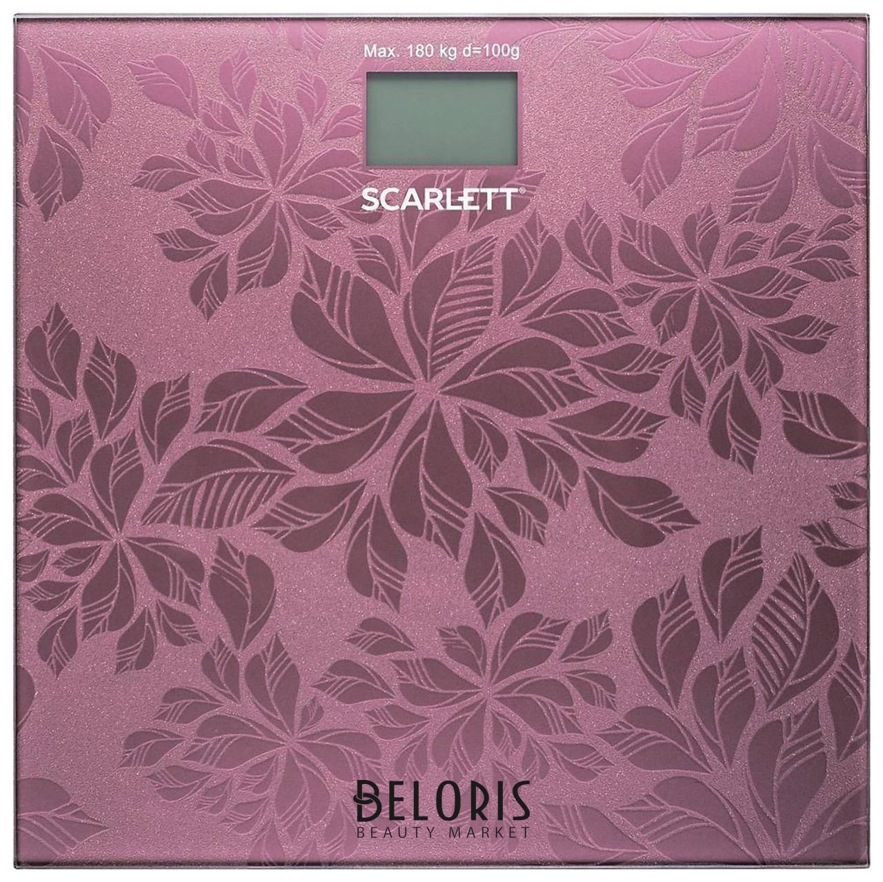 Весы напольные SCARLETT SC-217, электронные, вес до 180 кг, квадратные, стекло, розовые Scarlett