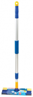 Стекломойка ЛАЙМА, алюминиевая телескопическая ручка 76-125 см, рабочая часть 25 см (стяжка, губка, ручка), для дома и офиса Лайма