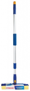 Стекломойка ЛАЙМА вращающаяся, телескопическая ручка, рабочая часть 25 см (стяжка, губка, ручка), для дома и офиса Лайма