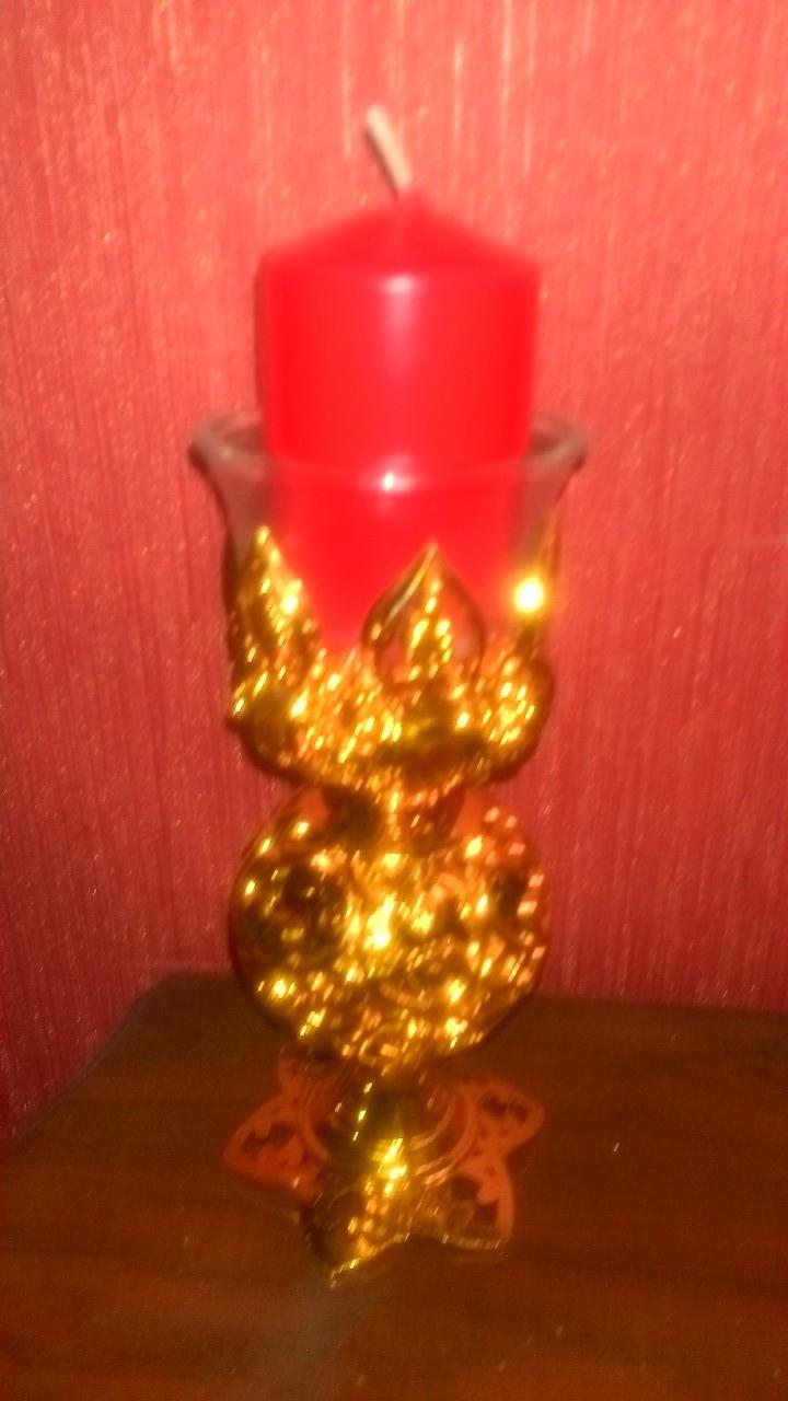 Отзыв на товар: Подсвечник на 1 свечу Ажурный шар, цвет золотистый. NNB.