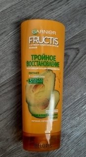 Отзыв на товар: Бальзам-ополаскиватель для волос Тройное Восстановление с маслами Оливы, Авокадо и Карите. Fructis.