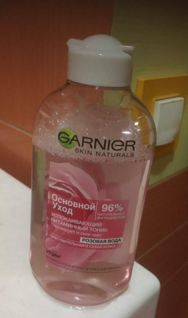 Отзыв на товар: Тоник для лица успокаивающий для сухой и чувствительной кожи Розовая вода. Garnier.