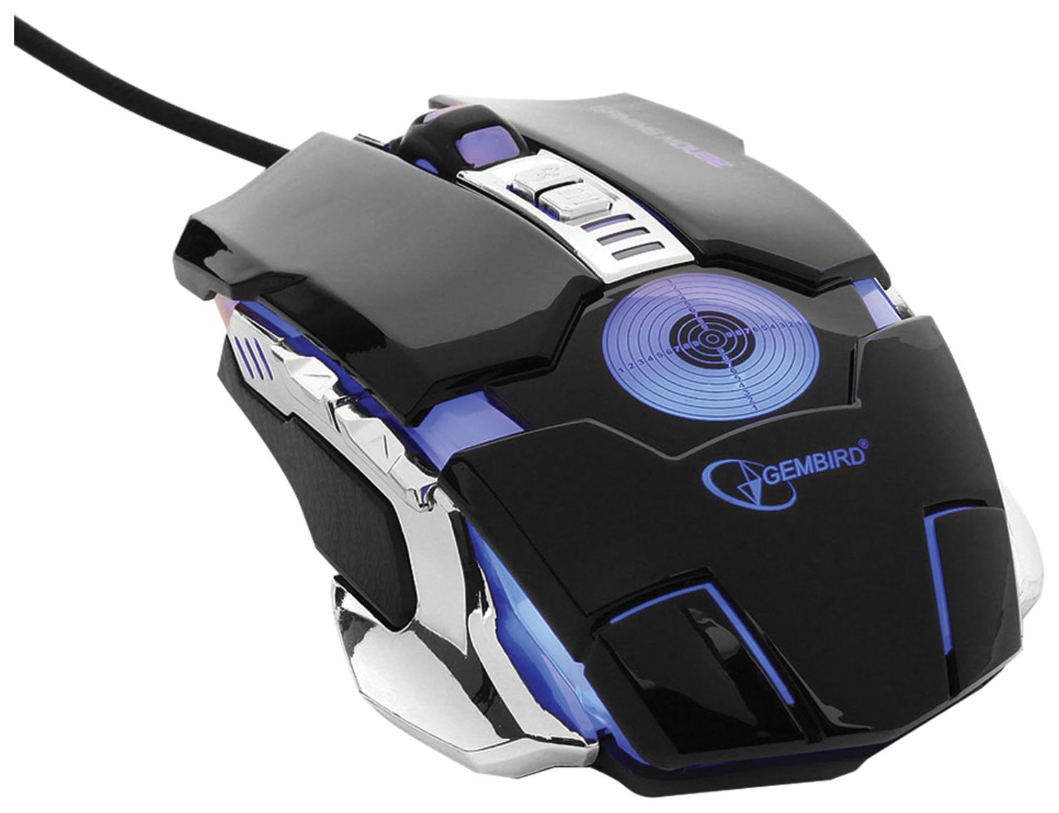 Мышь проводная игровая Gembird Mg-530, Usb, 5 кнопок + 1 колесо-кнопка, оптическая, черная