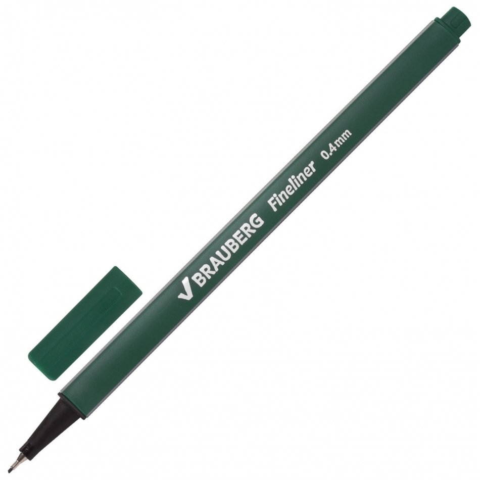 Ручки капиллярные Brauberg, набор 12 шт., Aero, трехгранные, металлический наконечник, линия письма 0,4 мм