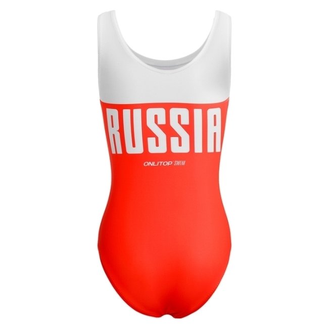 Комплект для плавания детский купальник и шапочка Russia