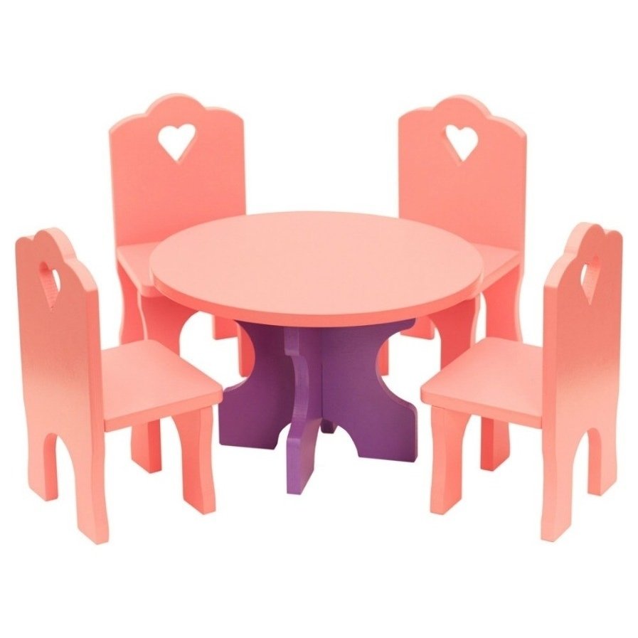 Мебель кукольная Столик со стульчиками, 5 деталей