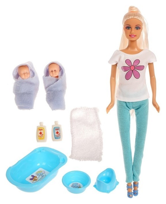 Кукла модель Лидия с малышами и аксессуарами