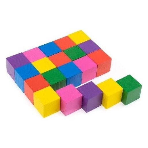 Кубики Цветные 20 элементов