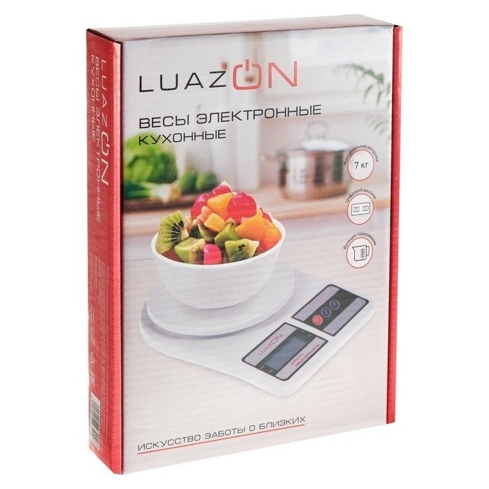 Весы кухонные Luazon Lvk-704, электронные, до 7 кг, белые