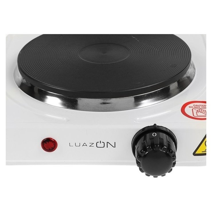 Плитка электрическая Luazon Lhp-002, 1000 Вт, 1 конфорка, D = 15 см, белая