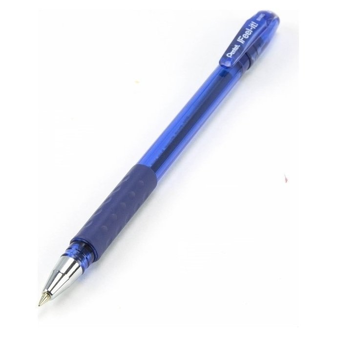 Ручка шариковая Pentel Feel It!, трёхгранная зона захвата, узел-игла 0.5мм, стержень синий, масляная основа, металлический наконечник, резиновый грипп
