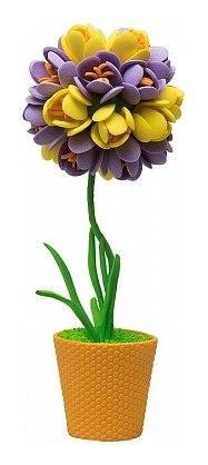 Набор для творчества топиарий малый Крокусы, фиолетовый/жёлтый, 13 см