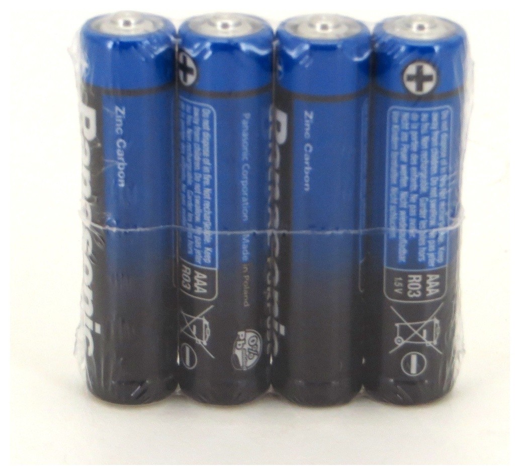 Батарейка солевая Panasonic General Purpose, Aaa, R03-4s, 1.5в, спайка, 4 шт.