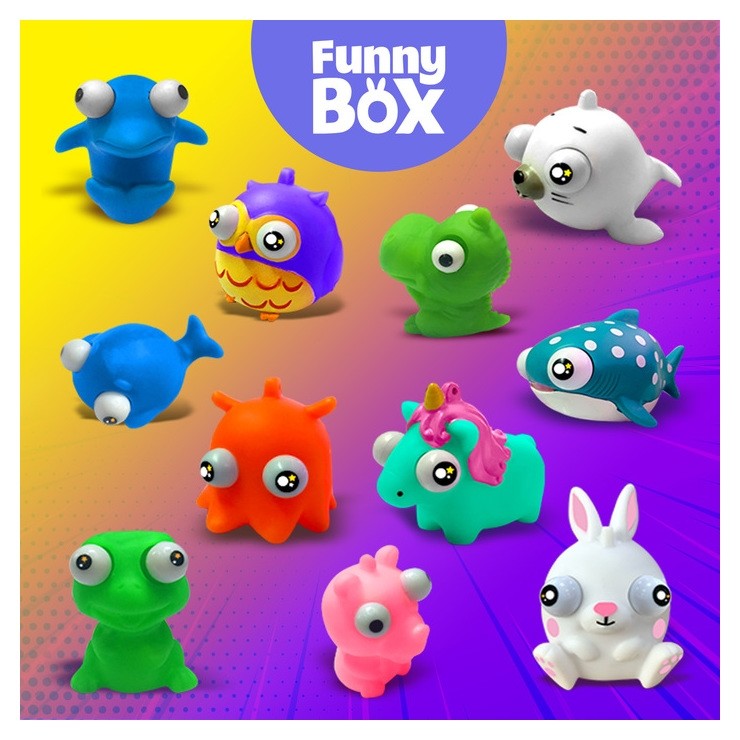 Игровой набор Funny Box Зверюшки: карточка, фигурка, лист наклеек