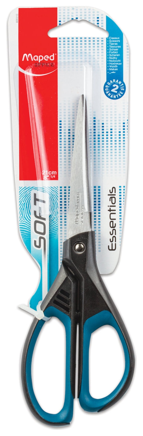 Ножницы Essentials Soft, 21 см, эргономичные ручки, мягкие вставки, европодвес