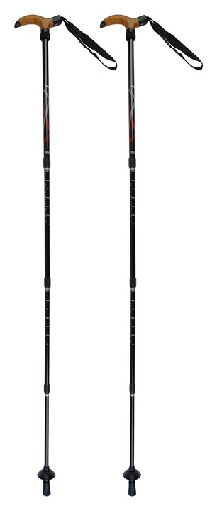 Палки для скандинавской ходьбы, телескопическая, 4 секции, до 135 см, (Пара 2 шт)