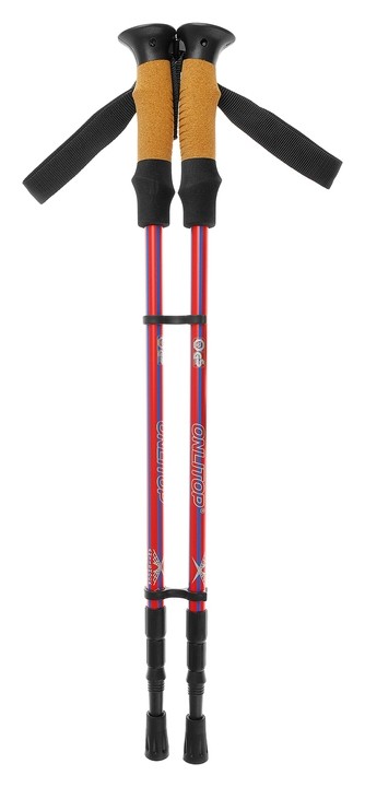 Палки для скандинавской ходьбы, телескопическая, 3 секции, до 135 см, (Пара 2 шт)
