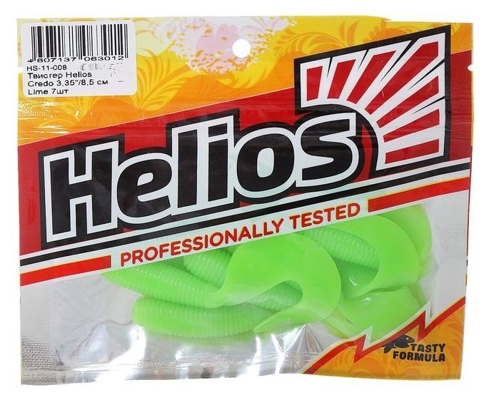 Твистер Helios Credo 8,5 см Lime Hs-11-008 (Набор 7 шт)