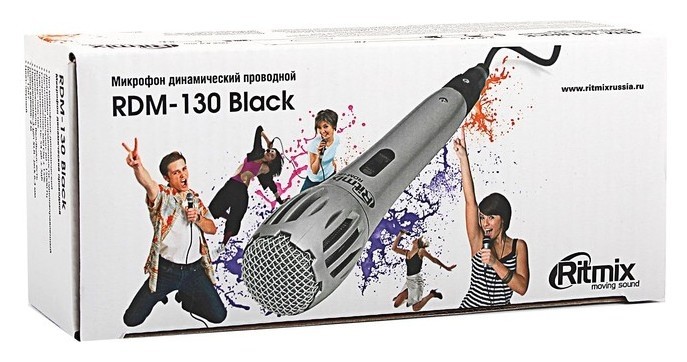 Микрофон Ritmix Rdm-130 Black, 60-15000 Гц, штекер 6.3 мм