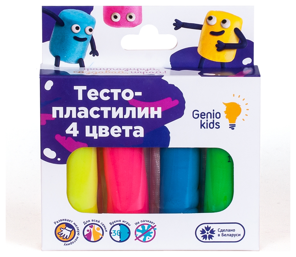 Набор для детской лепки Тесто-пластилин 4 цвета