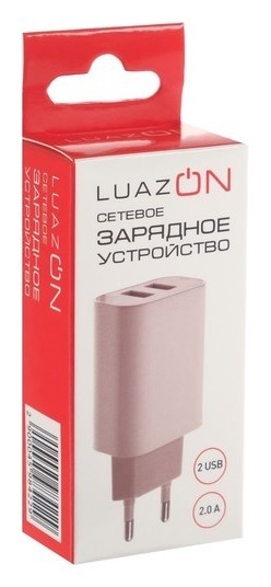 Сетевое зарядное устройство Luazon Ln-110ac, 2 Usb, 2 A, белое