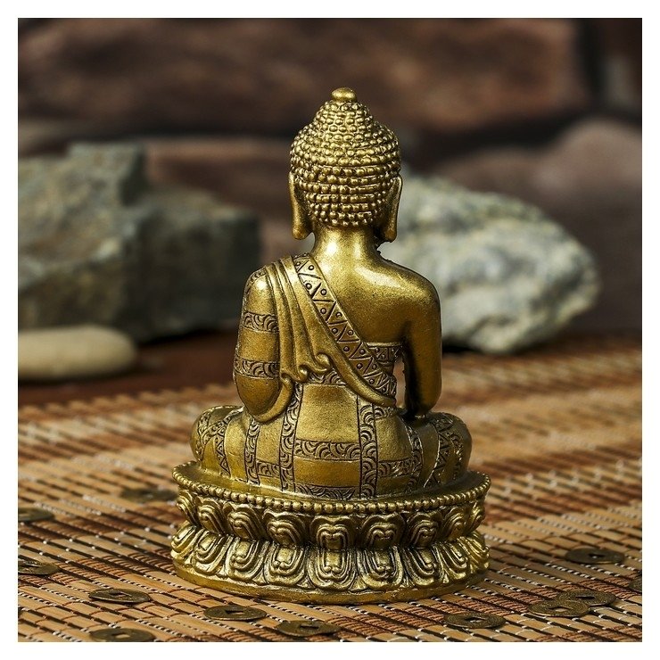 Нэцке полистоун бронза Будда на медитации 12,1х7,5х5,7 см